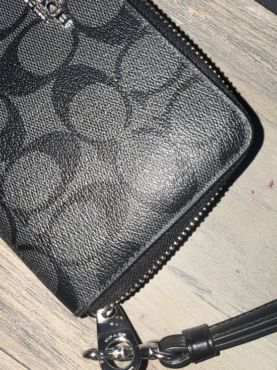 Coach Signature Zip Around Wristlet Wallet - Black/Brown - Picture 10 of 10